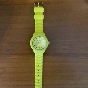 Versus Versace neon yellow large silicone watch